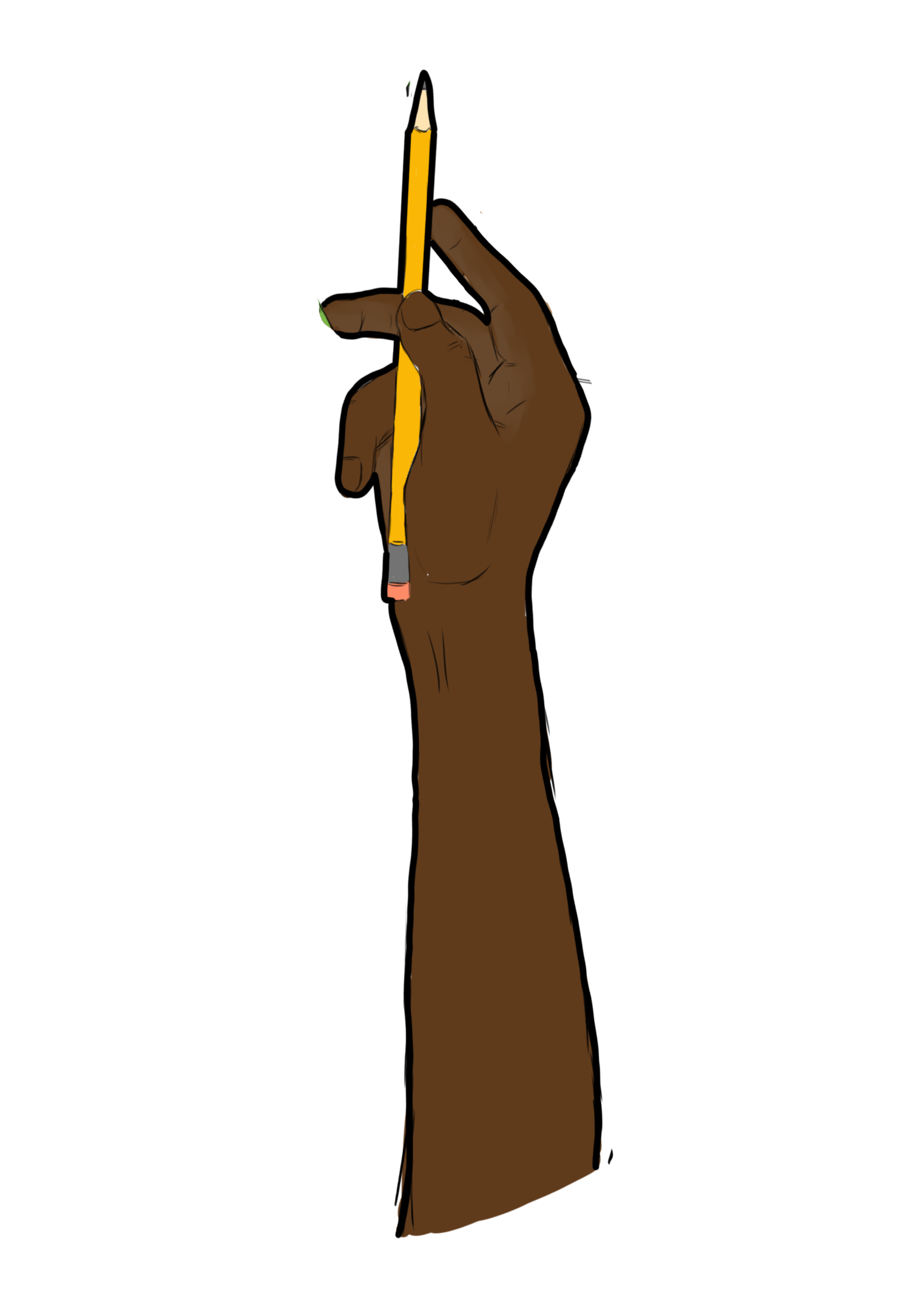 Hand holding a pencil